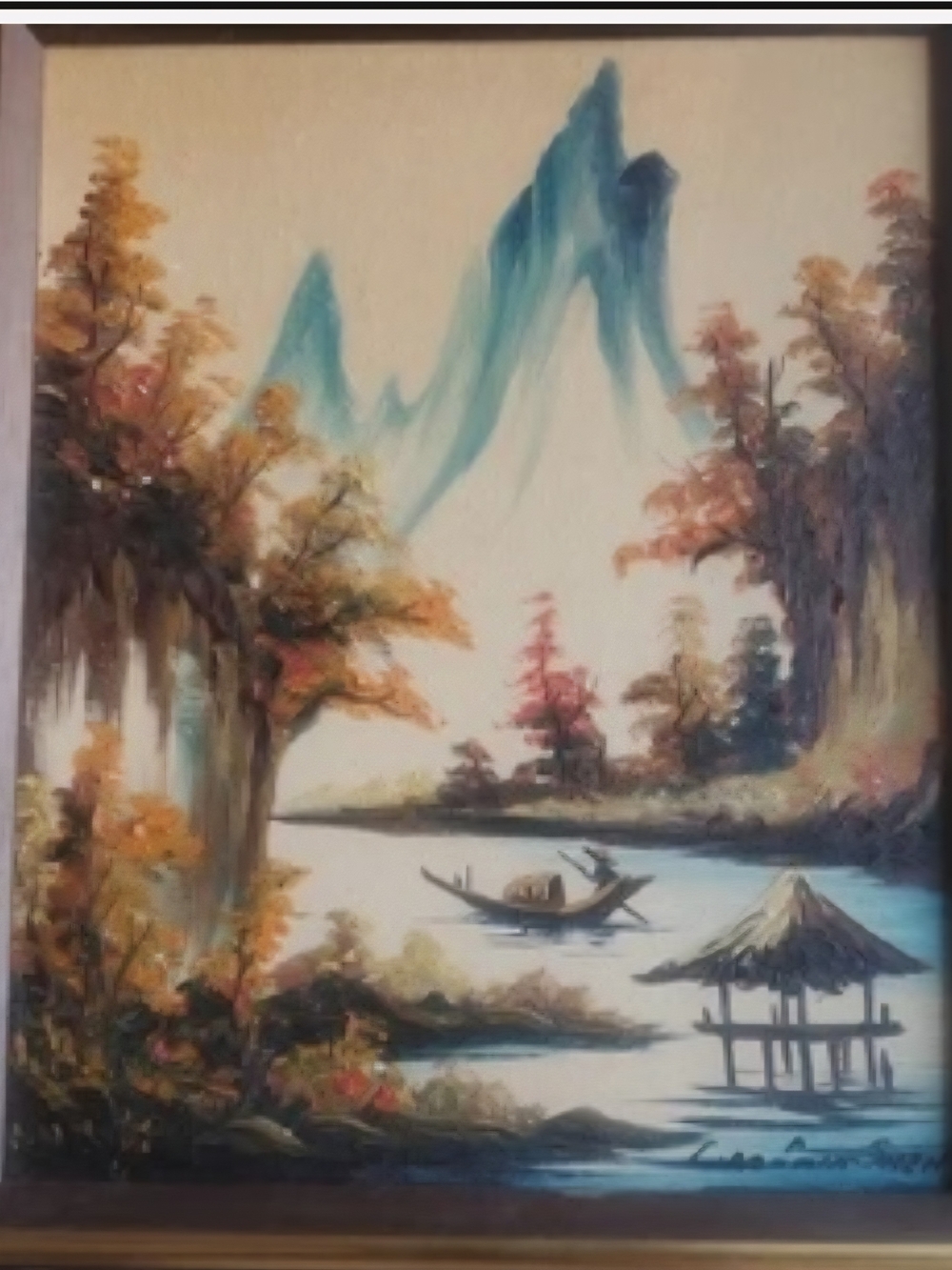Hand-Painted Asian/Chinese Style Scenic Wall Art - 11 × 9